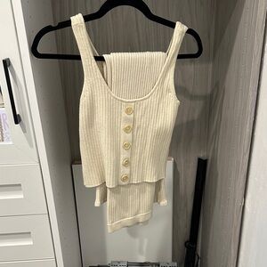 Lovers + Friends Cream Ribbed Set